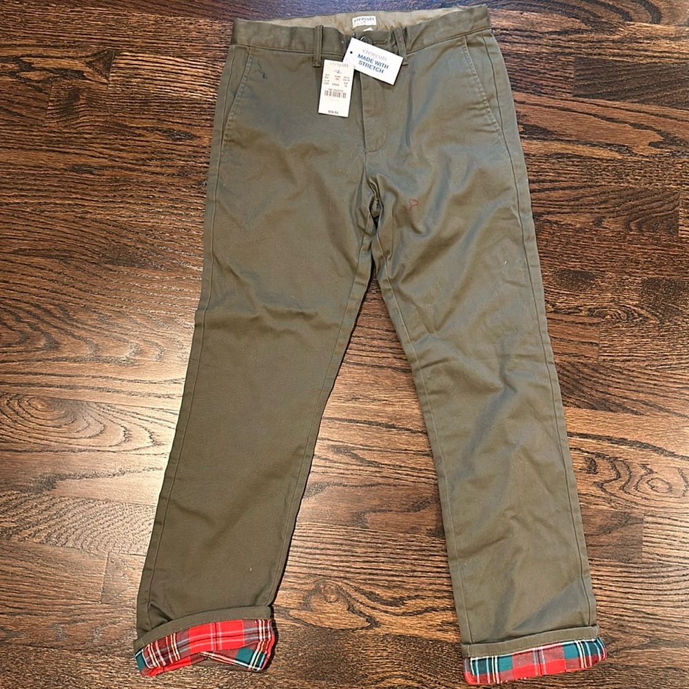 JCrew boys flannel lined winter pants new with tags size 10